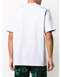 T-shirt à col rond imprimé gris MSGM