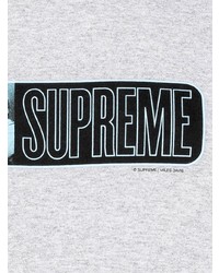 T-shirt à col rond imprimé gris Supreme