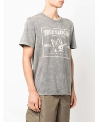 T-shirt à col rond imprimé gris True Religion