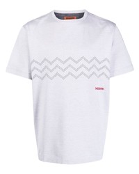 T-shirt à col rond imprimé gris Missoni