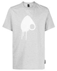 T-shirt à col rond imprimé gris Moose Knuckles
