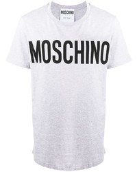 T-shirt à col rond imprimé gris Moschino