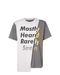 T-shirt à col rond imprimé gris Mostly Heard Rarely Seen