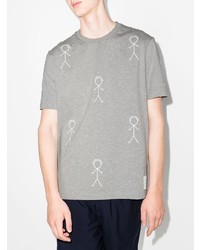 T-shirt à col rond imprimé gris Thom Browne