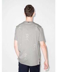 T-shirt à col rond imprimé gris Thom Browne