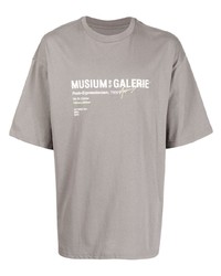 T-shirt à col rond imprimé gris Musium Div.