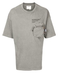 T-shirt à col rond imprimé gris Musium Div.