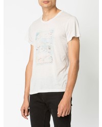 T-shirt à col rond imprimé gris Ann Demeulemeester