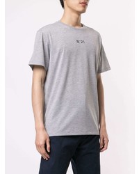 T-shirt à col rond imprimé gris N°21