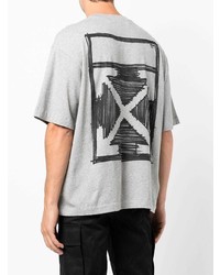 T-shirt à col rond imprimé gris Off-White