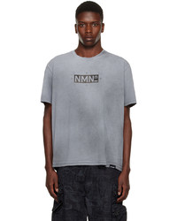 T-shirt à col rond imprimé gris Nemen