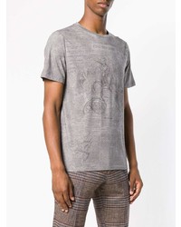 T-shirt à col rond imprimé gris Etro