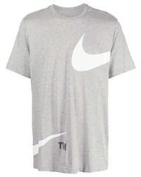 T-shirt à col rond imprimé gris Nike