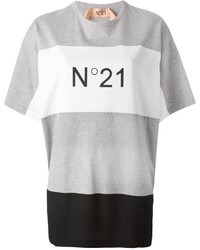 T-shirt à col rond imprimé gris No.21