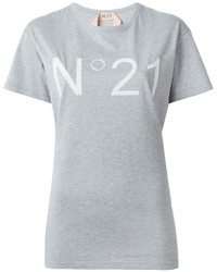 T-shirt à col rond imprimé gris No.21