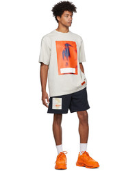 T-shirt à col rond imprimé gris Heron Preston