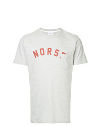 T-shirt à col rond imprimé gris Norse Projects