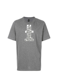 T-shirt à col rond imprimé gris Oamc