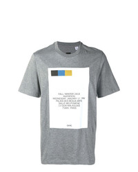 T-shirt à col rond imprimé gris Oamc