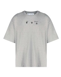 T-shirt à col rond imprimé gris Off-White