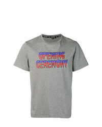 T-shirt à col rond imprimé gris Opening Ceremony