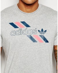 T-shirt à col rond imprimé gris adidas