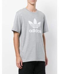 T-shirt à col rond imprimé gris adidas