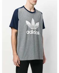 T-shirt à col rond imprimé gris adidas