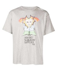 T-shirt à col rond imprimé gris PACCBET