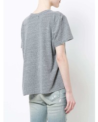 T-shirt à col rond imprimé gris Amiri
