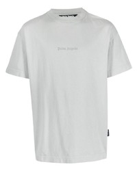 T-shirt à col rond imprimé gris Palm Angels