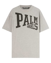 T-shirt à col rond imprimé gris Palm Angels