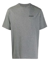 T-shirt à col rond imprimé gris Patagonia