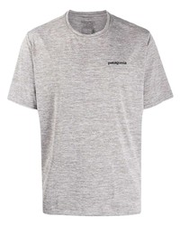 T-shirt à col rond imprimé gris Patagonia