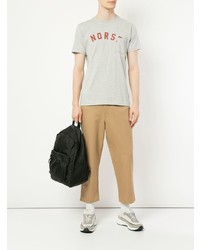 T-shirt à col rond imprimé gris Norse Projects