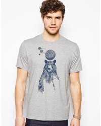 T-shirt à col rond imprimé gris Paul Smith