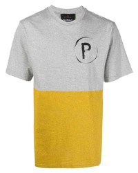 T-shirt à col rond imprimé gris Peuterey