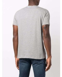 T-shirt à col rond imprimé gris Emporio Armani