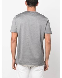 T-shirt à col rond imprimé gris Canali