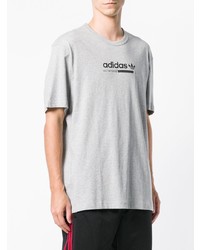 T-shirt à col rond imprimé gris adidas