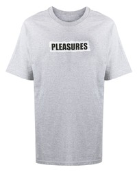 T-shirt à col rond imprimé gris Pleasures