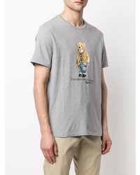 T-shirt à col rond imprimé gris Polo Ralph Lauren