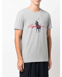 T-shirt à col rond imprimé gris Polo Ralph Lauren