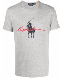 T-shirt à col rond imprimé gris Polo Ralph Lauren