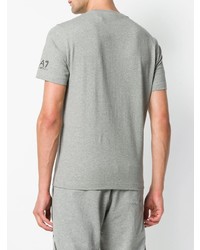 T-shirt à col rond imprimé gris Ea7 Emporio Armani