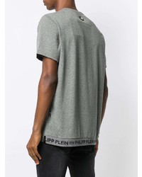 T-shirt à col rond imprimé gris Philipp Plein