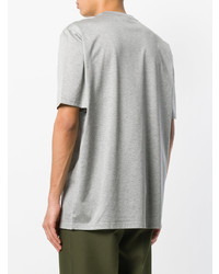 T-shirt à col rond imprimé gris Lanvin