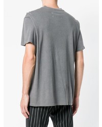 T-shirt à col rond imprimé gris Maison Margiela