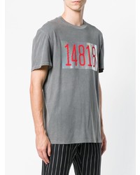 T-shirt à col rond imprimé gris Maison Margiela