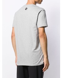 T-shirt à col rond imprimé gris Philipp Plein